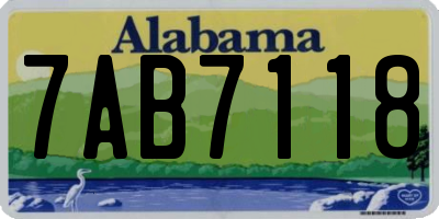 AL license plate 7AB7118