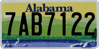 AL license plate 7AB7122