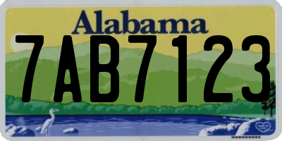 AL license plate 7AB7123