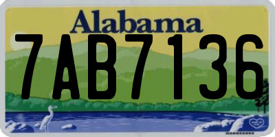 AL license plate 7AB7136