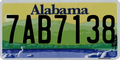 AL license plate 7AB7138