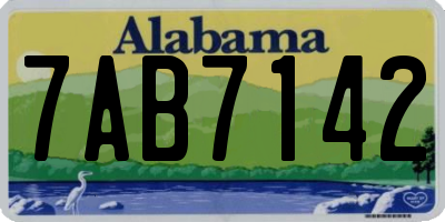 AL license plate 7AB7142