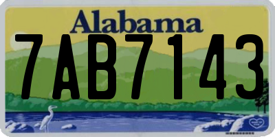 AL license plate 7AB7143