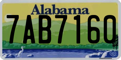 AL license plate 7AB7160