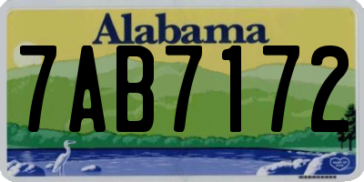 AL license plate 7AB7172