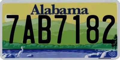 AL license plate 7AB7182