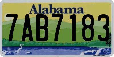 AL license plate 7AB7183