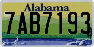 AL license plate 7AB7193