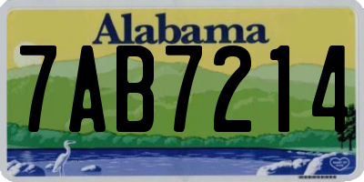 AL license plate 7AB7214