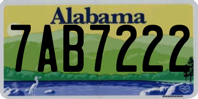 AL license plate 7AB7222