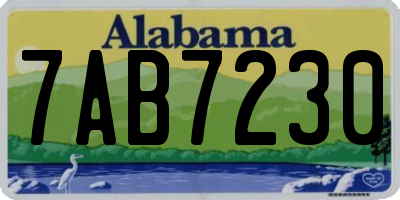 AL license plate 7AB7230