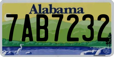 AL license plate 7AB7232