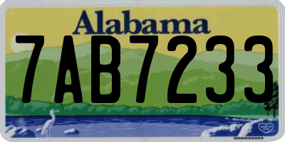 AL license plate 7AB7233