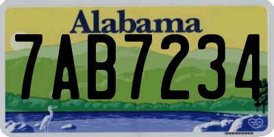 AL license plate 7AB7234