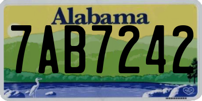 AL license plate 7AB7242