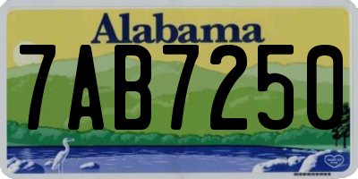 AL license plate 7AB7250