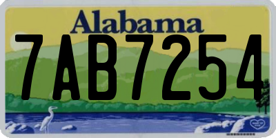 AL license plate 7AB7254
