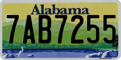 AL license plate 7AB7255