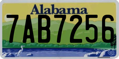 AL license plate 7AB7256