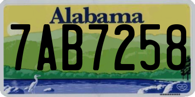 AL license plate 7AB7258
