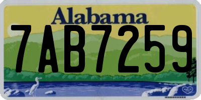 AL license plate 7AB7259