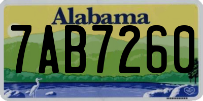 AL license plate 7AB7260
