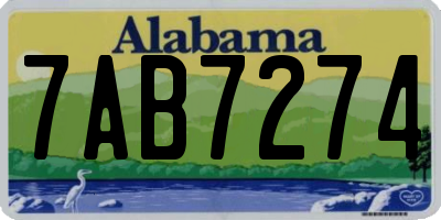AL license plate 7AB7274