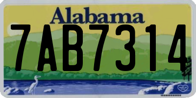 AL license plate 7AB7314