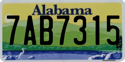 AL license plate 7AB7315