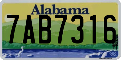 AL license plate 7AB7316