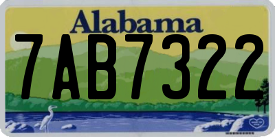 AL license plate 7AB7322