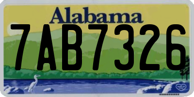 AL license plate 7AB7326