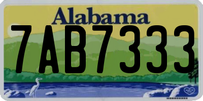 AL license plate 7AB7333