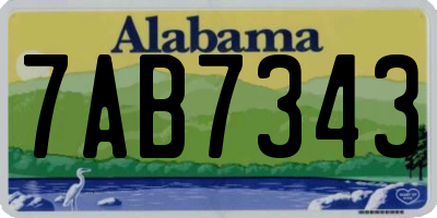 AL license plate 7AB7343