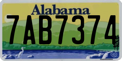 AL license plate 7AB7374