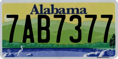 AL license plate 7AB7377