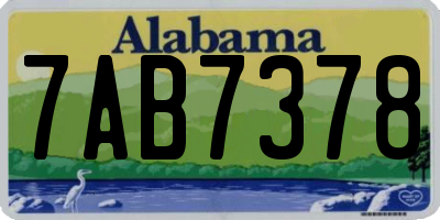 AL license plate 7AB7378