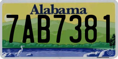 AL license plate 7AB7381