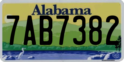 AL license plate 7AB7382