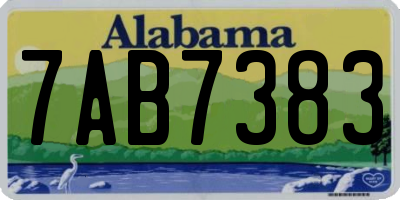 AL license plate 7AB7383