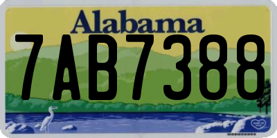 AL license plate 7AB7388
