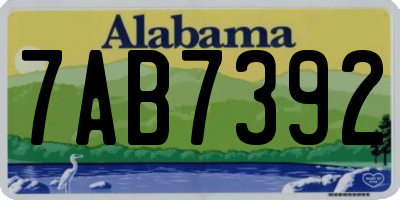 AL license plate 7AB7392