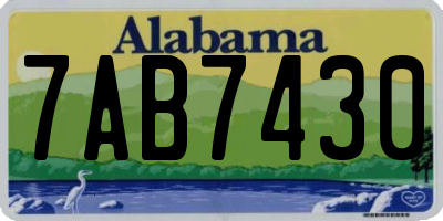AL license plate 7AB7430