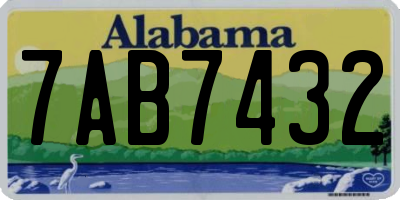 AL license plate 7AB7432