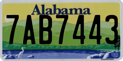 AL license plate 7AB7443