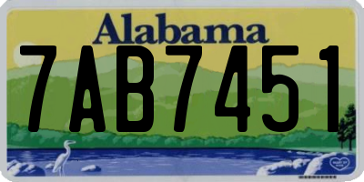 AL license plate 7AB7451