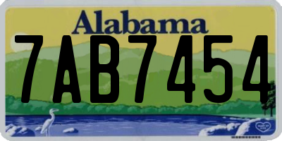 AL license plate 7AB7454