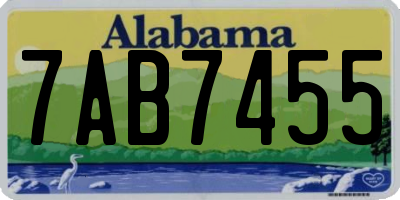 AL license plate 7AB7455