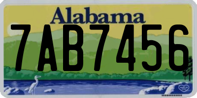 AL license plate 7AB7456