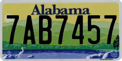 AL license plate 7AB7457